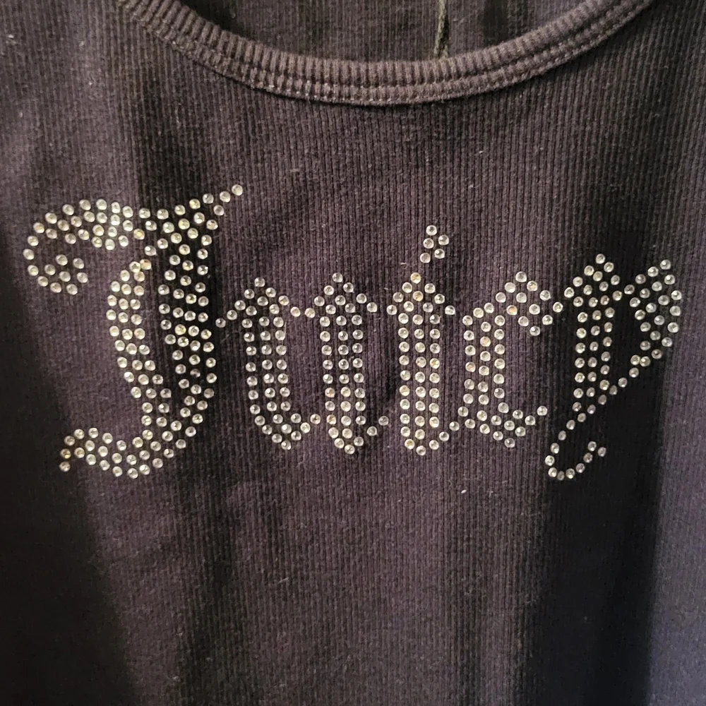 Juicy Couture Black Rhinestone 'Juicy' Scoop Tank - Picture 2 of 4